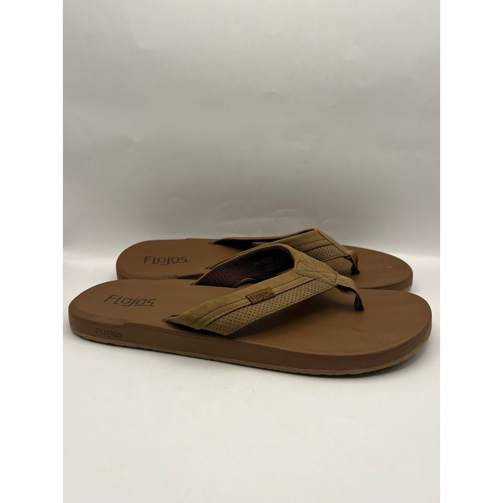 Flojos Ryan Brown Flip Flops Men Size 13